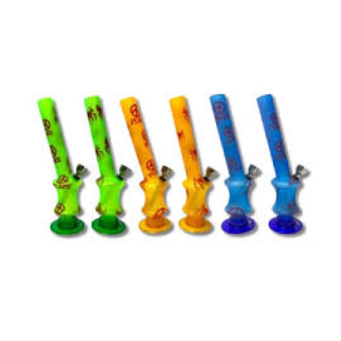 BONG ACRILICO 20CM  PEACE&SPIDER COLORES SURTIDOS x12u - Imagen 1