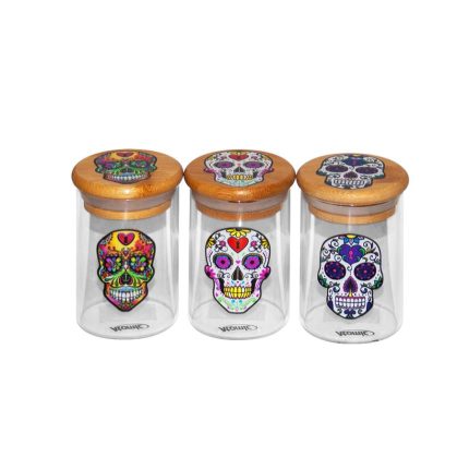 FRASCO VIDRIO CATRINA TAPA BAMBOO x6u