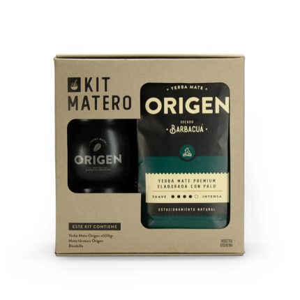 KIT MATERO ORIGEN (MATE+BOMB+YERBA) NEGRO