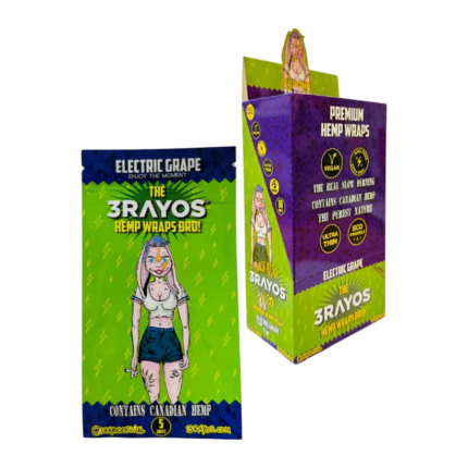 PAPEL ORGANICO 5 WRAP 3RAYOS ELECTRIC GRAPE  DISPLAY X18