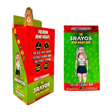 PAPEL ORGANICO 5 WRAP 3RAYOS SWEET STRAWBERRY  DISPLAY X18
